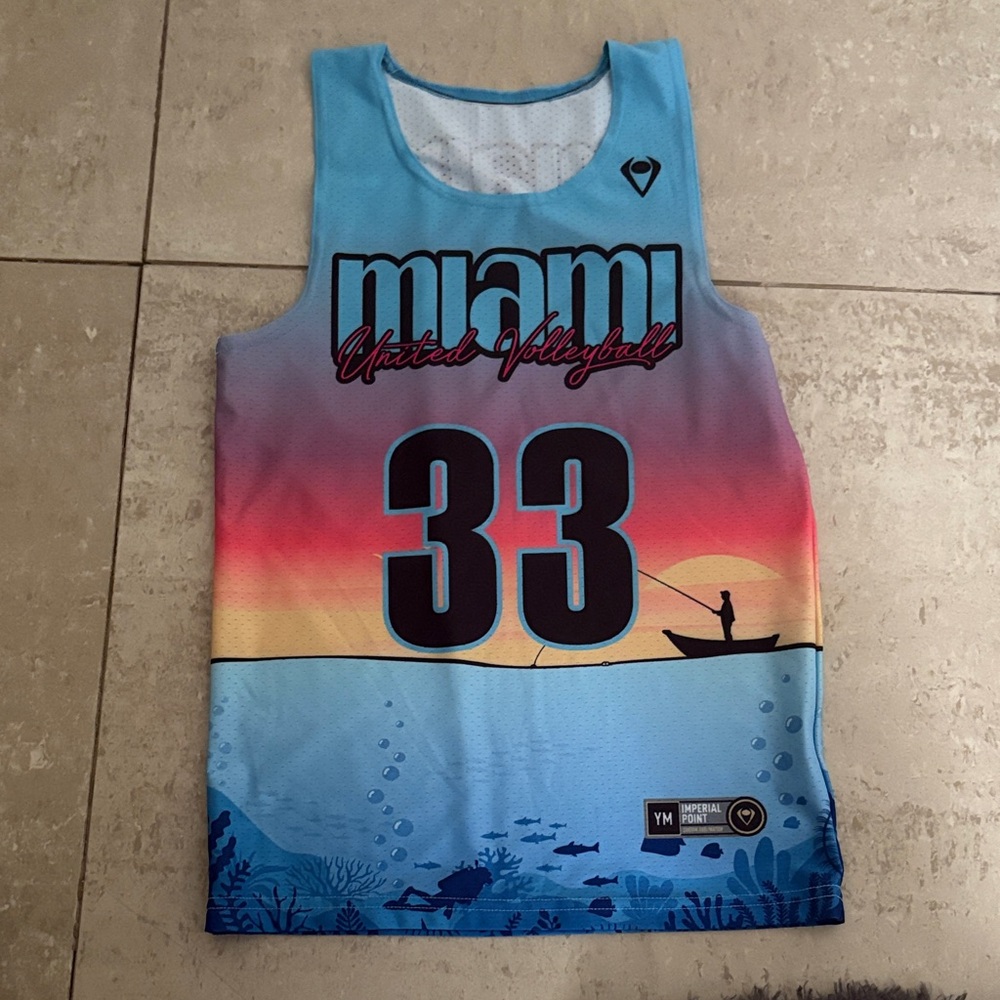 Miami United Volleyball Men's Blue Tank Top
